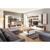 XORA viseča vitrina, bela, barve hrasta | Shoptok.si