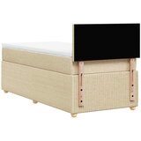  Krevet s oprugama i madracem krem 100 x 200 cm od tkanine | shoptok.hr
