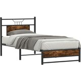 vidaXL Okvir kreveta bez madraca dimljena boja hrasta 90x200 cm drveni | shoptok.hr