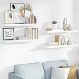  Plutajuće zidne police 4 kom sjajne bijele 80x23,5x3,8 cm MDF | shoptok.hr