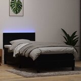 vidaXL Box spring postelja z vzmetnico črna 90x210 cm žamet Cene