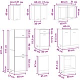  Kuhinjska jedinica Lyon 8 pcs Hrast artisan Konstruirano drvo | shoptok.hr