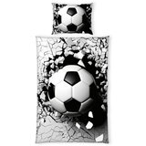 XXXL posteljnina 3D Fußball Bettwäsche 140/200 cm črna, bela | Shoptok.si