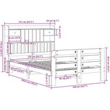 vidaXL Posteljni okvir brez vzmetnice bela 135x190 cm trdna borovina | Shoptok.si