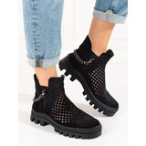 marka niezdefiniowana Openwork women's ankle boots Potocki Black | shoptok.hr