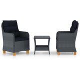 Maison Chic Seti vrtnega pohištva - Vrtna garnitura z blazinami 3-delna poli ratan temno siva, (21797278) | Shoptok.si
