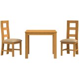  Blagovaonski set 3 kom. Bež Čvrsto Hrastovo Drvo | shoptok.hr