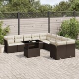 11-dijelni set vrtnih sofa od poliratana s jastucima smeđi | shoptok.hr