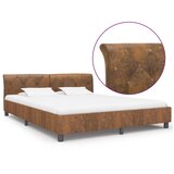  Okvir za krevet od umjetne brušene kože smeđi 180 x 200 cm | shoptok.hr