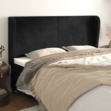  Uzglavlje s ušima crno 163x23x118/128 cm baršunasto | shoptok.hr