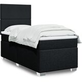 vidaXL Box spring postelja z vzmetnico črna 100x200 cm blago | Shoptok.si