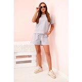 Kesi Włoski Women's punto set with short sleeves and shorts grey | shoptok.hr