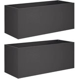  Vrtna saksija 2 kom. Crna 80 x 40 x 40 cm Čelična vrata - Crna 80 x 40 x 40 cm 2 | shoptok.hr