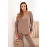 Kesi Włoski Women's sweater set with wide legs and long sleeves fango u