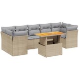 Maison Chic Seti vrtnega pohištva - Vrtna garnitura - Vrtni pohištvo set 8-delna z blazinami bež poli ratan, (21799029) | Shoptok.si