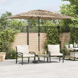 vidaXL Vrtni suncobran LED s čeličnom šipkom smeđi 248x248x248 cm | shoptok.hr