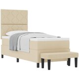  Krevet s opruga kutije s uzglavljem Krema 80 x 200 cm tkanina | shoptok.hr