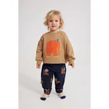 Bobo Choses Bombažen pulover za dojenčka rjava barva