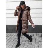 DStreet Kurtka damska ULTRAWAY pikowana z kapturem kawowa | shoptok.hr