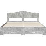  Konstrukcija postelje z vzglavjem Betonsko siva 200 x 200 cm, (5000102423) | Shoptok.si