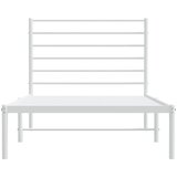  Metalni okvir za krevet s uzglavljem bijeli 100x200 cm | Eponuda.com