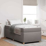 vidaXL Konstrukcija postelje z vzmetnico Taupe 80 x 200 cm blago | Shoptok.si