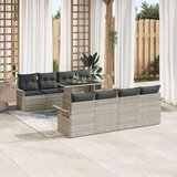  9-dijelni Baštenski Sofa Set sa Jastucima Svijetlosivi Poli Ratan | shoptok.hr