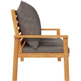  Vrtna klupa s jastukom 120 cm od masivnog bagremovog drva Siva | Shoptok.si