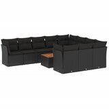  11-dijelni set vrtnih sofa od poliratana s jastucima crni | shoptok.hr