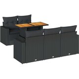 vidaXL 6-dijelni set vrtnih sofa s jastucima crni od poliratana | shoptok.hr