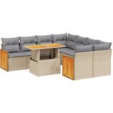 Maison Chic Seti vrtnega pohištva - Vrtna garnitura 9-delna z blazinami bež poli ratan, (21795752) | Shoptok.si