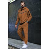 Madmext Men's Brown Hooded Jogger Tracksuit 5673 Cene