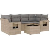 vidaXL 7-dijelni set vrtnih sofa od poliratana s jastucima bež | shoptok.hr