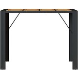  Vrtni stol s pločom od bagrema crni 145 x 80 x 110 cm poliratan | shoptok.hr