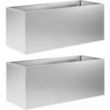  Vrtna saksija 2 kom. Srebrna 100 x 40 x 40 cm Pocinčani čelik | shoptok.hr