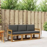  Set vanjskih sofa s jastukom 3 pcs Prirodna i antracit Slike