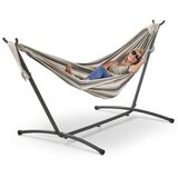 Vonhaus viseča mreža hammock, z okvirjem, 305 x 112 cm, za dva, belo modra | Shoptok.si