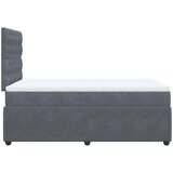 vidaXL Box spring postelja z vzmetnico temno siva 120x200 cm žamet | Shoptok.si