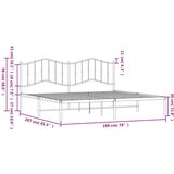 Metalni Kovinski posteljni okvir z vzglavjem bel 193x203 cm | Shoptok.si