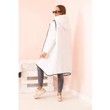 Kesi Włoski Plus Size women's quilted vest with a hood zipped white | ePonuda.com