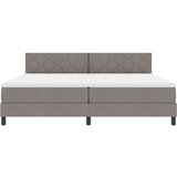 Box Postelja z vzmetnico z vzmetnico Taupe 200 x 200 cm blago, (5000128402) | Shoptok.si