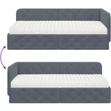  Kotna postelja z vzmetnico Temno siva 90 x 190 cm Žamet, (5000106339) | Shoptok.si