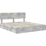  Krevet s od storage s uzglavljem Betonski sivi 200 x 200 cm | shoptok.hr