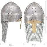  Replika križarske viteške kacige za LARP srebrna čelična | shoptok.hr