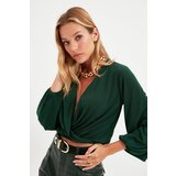 Trendyol Emerald Green Knitted Double Breasted Blouse | shoptok.hr
