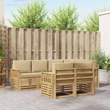  Set vanjskih sofa 7 pcs Bijela i bež 247 x 128,5 x 73 cm | shoptok.hr