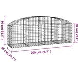  Gabionska košara s lukom 200x50x60/80 cm pocinčano željezo | shoptok.hr
