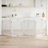  Vrata za pse s vratašcima 4 panela sklopiva 320 cm drvo topole Bijela 80 x 90 x 2 cm | shoptok.hr