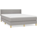  Box spring s madracem svjetlosivi 140x200 cm od tkanine | shoptok.hr