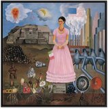  Slika - Frida Kahlo – Self-Portrait on the Borderline Between Mexico and the United States 60x60 U crnom drvenom okviru | shoptok.hr